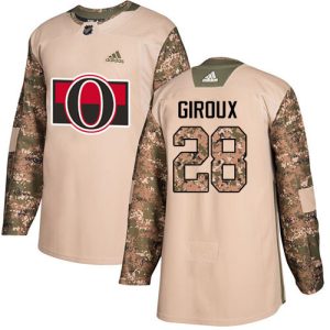 customized Adidas Senators #28 Claude Giroux Camo Authentic 2017 Veterans Day Stitched NHL Jersey