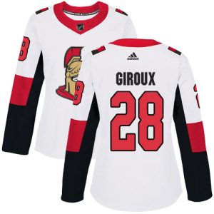 cheap Adidas Senators #28 Claude Giroux White Road Authentic Women's Stitched NHL Jersey