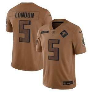 Atlanta Falcons #5 Drake London Men's 2023 Salute To Service Limited Jersey - Brown