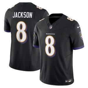 authentic Baltimore Ravens #8 Lamar Jackson Men's Black Vapor F.U.S.E. Limited Alternate Jersey