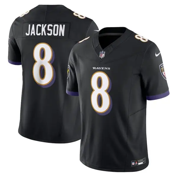 authentic Baltimore Ravens #8 Lamar Jackson Men's Black Vapor F.U.S.E. Limited Alternate Jersey