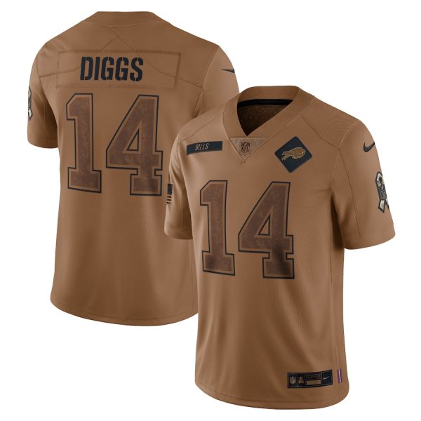 Buffalo Bills #14 Stefon Diggs Men's 2023 Salute To Service Limited Jersey - Brown