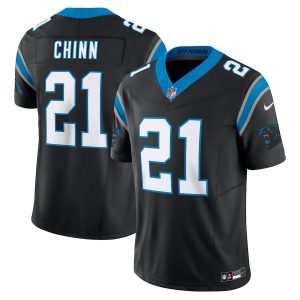 carolina panthers #21 jeremy chinn men's black vapor f.u.s.e. limited authentic jersey