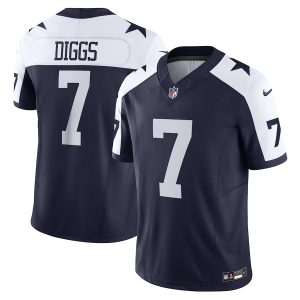 dallas cowboys #7 trevon diggs men's navy vapor f.u.s.e. limited custom jersey