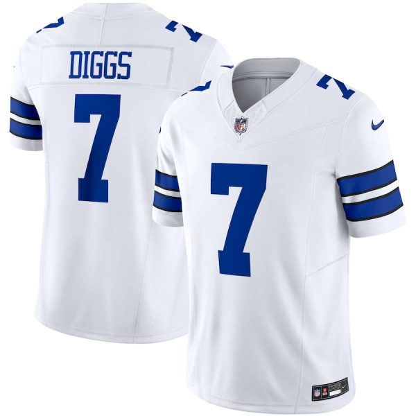 dallas cowboys #7 trevon diggs men's white vapor f.u.s.e. limited wholesale jersey