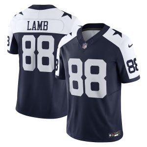 dallas cowboys #88 ceedee lamb men's navy vapor f.u.s.e. limited authentic jersey