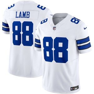 dallas cowboys #88 ceedee lamb men's white vapor f.u.s.e. limited replica jersey