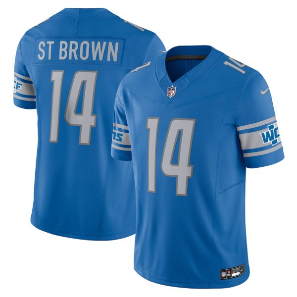 Detroit Lions #14 Amon-Ra St. Brown Men's Blue Vapor F.U.S.E. Limited Jersey