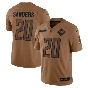 Detroit Lions #20 Barry Sanders Men's 2023 Salute To Service Limited Jersey - Brown