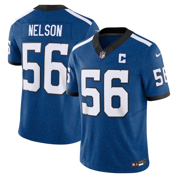 indianapolis colts #56 quenton nelson men's blue vapor f.u.s.e. limited youth jersey