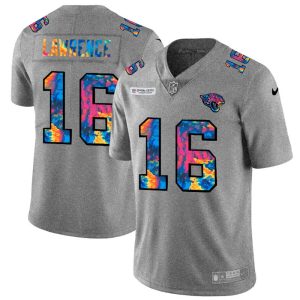 Jacksonville Jaguars #16 Trevor Lawrence Men's Multi-Color 2020 NFL Crucial Catch NFL Jersey Greyheather