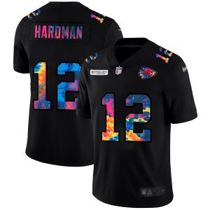 Kansas City Chiefs #12 Mecole Hardman Men's Multi-Color Black 2020 NFL Crucial Catch Vapor Untouchable Limited Jersey