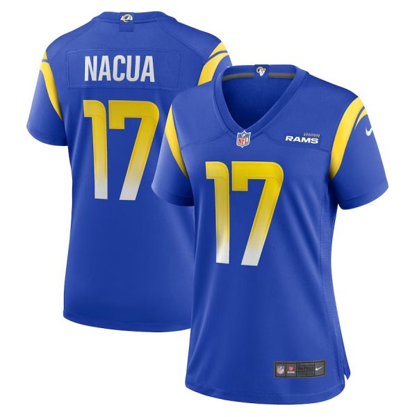 personalized Los Angeles Rams #17 Puka Nacua Women's Game NFL Jersey - Royal