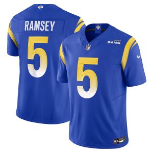 wholesale Los Angeles Rams #5 Jalen Ramsey Men's Royal Vapor F.U.S.E. Limited Jersey