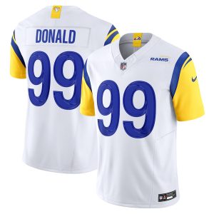 los angeles rams #99 aaron donald men's white vapor f.u.s.e. limited limited jersey