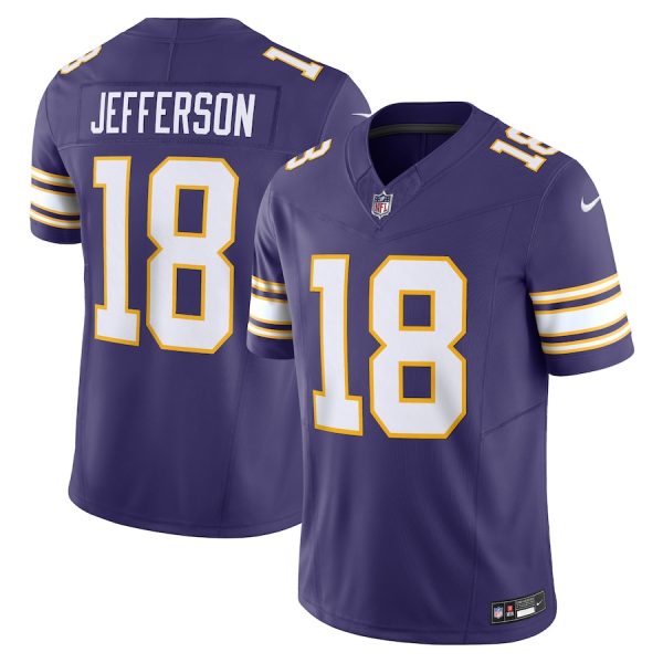 limited Minnesota Vikings #18 Justin Jefferson Men's Purple Vapor F.U.S.E. Limited Jersey