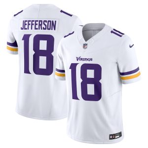 wholesale Minnesota Vikings #18 Justin Jefferson Men's White Vapor F.U.S.E. Limited Jersey