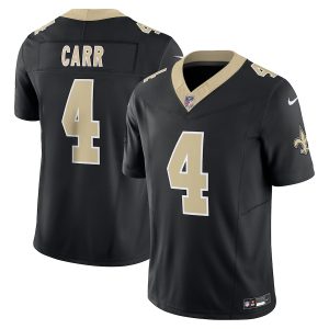 New Orleans Saints #4 Derek Carr Men's Black Vapor F.U.S.E. Limited Jersey