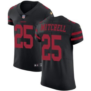 49ers #25 Elijah Mitchell Black Alternate Men's Stitched NFL Vapor Untouchable Elite Jersey