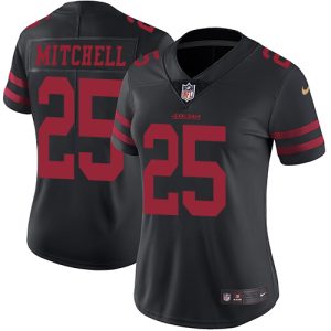 49ers #25 elijah mitchell black alternate women's stitched nfl vapor untouchable limited limited jersey