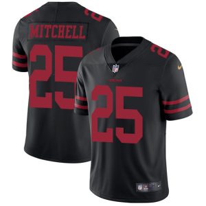 49ers #25 elijah mitchell black alternate youth stitched nfl vapor untouchable limited authentic jersey