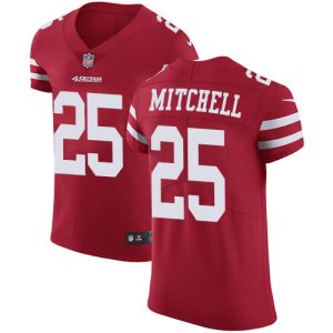 49ers #25 Elijah Mitchell Red Team Color Men's Stitched NFL Vapor Untouchable Elite Jersey