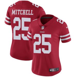 49ers #25 elijah mitchell red team color women's stitched nfl vapor untouchable limited wholesale jersey