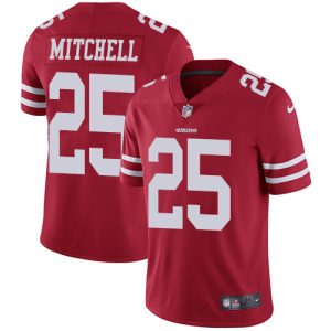 49ers #25 elijah mitchell red team color youth stitched nfl vapor untouchable limited limited jersey