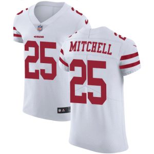 personalized 49ers #25 Elijah Mitchell White Men's Stitched NFL Vapor Untouchable Elite Jersey