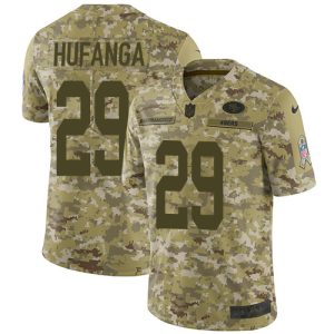 49ers #29 talanoa hufanga camo men's stitched nfl limited 2018 salute to service replica jersey