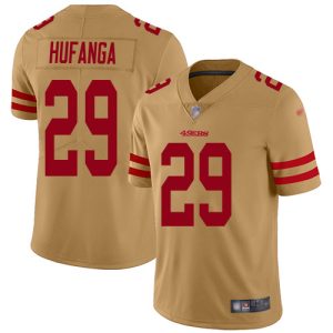 49ers #29 Talanoa Hufanga Gold Men's Stitched NFL Limited Inverted Legend Jersey