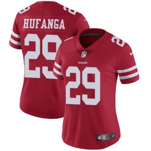 49ers #29 Talanoa Hufanga Red Team Color Women's Stitched NFL Vapor Untouchable Limited Jersey