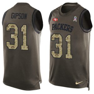 49ers #31 Tashaun Gipson Green Men's Stitched NFL Limited Salute To Service Tank Top Jersey