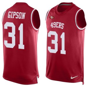 cheap 49ers #31 Tashaun Gipson Red Team Color Men's Stitched NFL Limited Tank Top Jersey