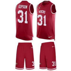 49ers #31 Tashaun Gipson Red Team Color Men's Stitched NFL Limited Tank Top Suit Jersey