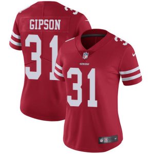 limited 49ers #31 Tashaun Gipson Red Team Color Women's Stitched NFL Vapor Untouchable Limited Jersey