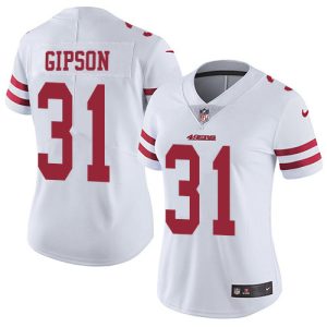 49ers #31 Tashaun Gipson White Women's Stitched NFL Vapor Untouchable Limited Jersey