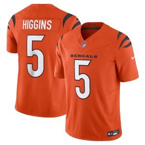 wholesale Bengals #5 Tee Higgins Men's Orange Vapor F.U.S.E. Limited Jersey