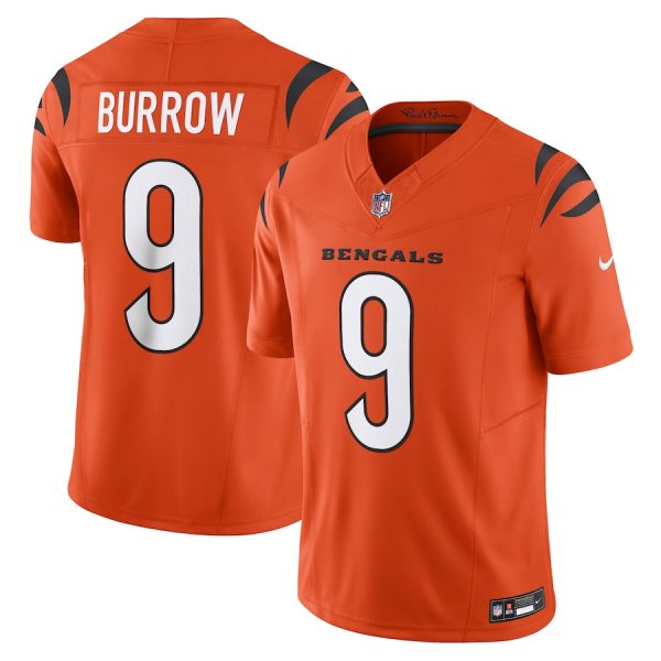 wholesale Bengals #9 Joe Burrow Men's Orange Vapor F.U.S.E. Limited Jersey