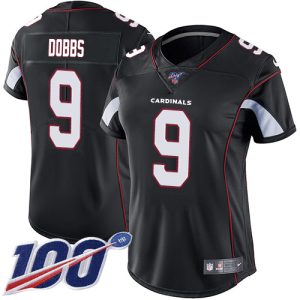 personalized Cardinals #9 Joshua Dobbs Black Alternate Women's Stitched NFL 100th Season Vapor Untouchable Limited Jersey