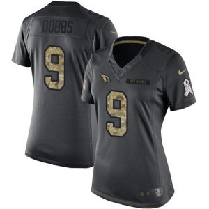 Cardinals #9 Joshua Dobbs Black Women's Stitched NFL Limited 2016 Salute to Service Jersey