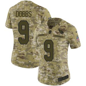 Cardinals #9 Joshua Dobbs Camo Women's Stitched NFL Limited 2018 Salute To Service Jersey