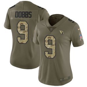 Cardinals #9 Joshua Dobbs Olive/Camo Women's Stitched NFL Limited 2017 Salute To Service Jersey