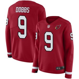 Cardinals #9 Joshua Dobbs Red Team Color Women's Stitched NFL Limited Therma Long Sleeve Jersey