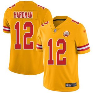 chiefs #12 mecole hardman gold men's stitched nfl limited inverted legend elite jersey