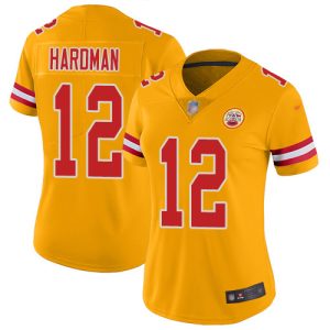 Chiefs #12 Mecole Hardman Gold Women's Stitched NFL Limited Inverted Legend Jersey