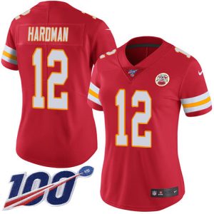 Chiefs #12 Mecole Hardman Red Team Color Women's Stitched NFL 100th Season Vapor Limited Jersey