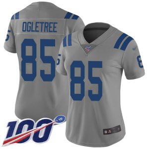 authentic Colts #85 Andrew Ogletree Gray Women's Stitched NFL Limited Inverted Legend 100th Season Jersey