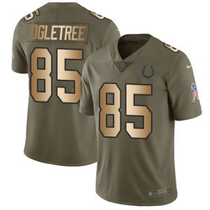 wholesale Colts #85 Andrew Ogletree Olive/Gold Youth Stitched NFL Limited 2017 Salute To Service Jersey