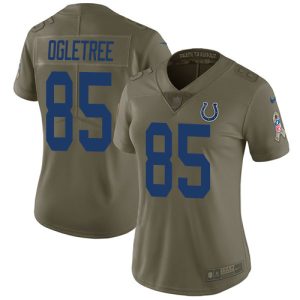 customized Colts #85 Andrew Ogletree Olive Women's Stitched NFL Limited 2017 Salute To Service Jersey